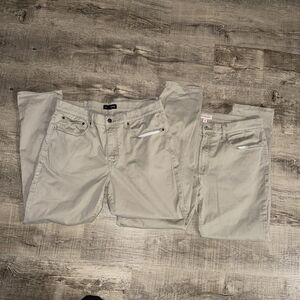Lot Of 2 Lucky Brand Khaki Pants 121 Slim Straight Stretch Flat Mens Size 36x30